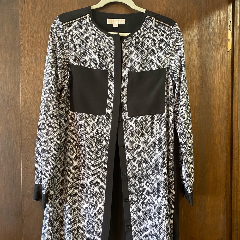 Michael Kors, Size Medium, Snakeskin Button Up Dress